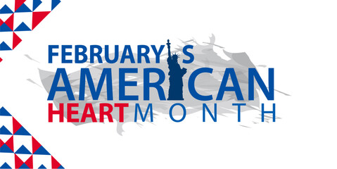 vector illustration of february is american heart month concept design