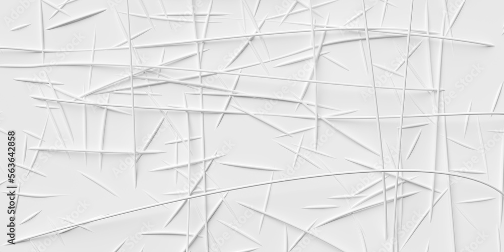 Poster modern minimal white randomly scattered geometrical scratches or lines pattern background template f