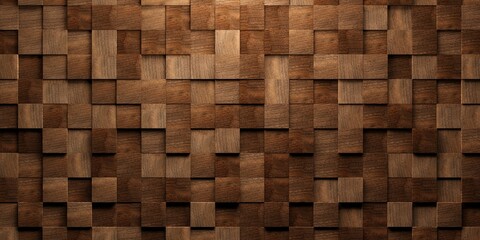 Close up of wooden cubes or blocks randomly shifted surface background texture, empty floor or wall hardwood wallpaper
