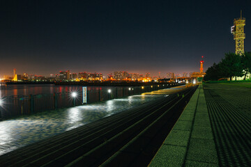 Fototapeta na wymiar Tokyo sea port night view