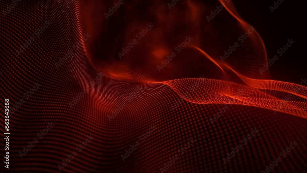 Poster dynamic wave of glowing particles. abstract digital background. data flow information. concept of di