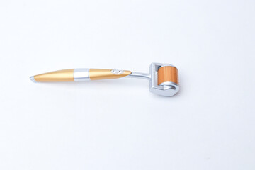  Top view derma roller isolated on a white background. 
