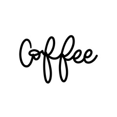 Coffee ,brush calligraphy, Handwritten ink lettering. Hand drawn design elements,Vector typography quote isolated on white background ,Vector illustration EPS 10