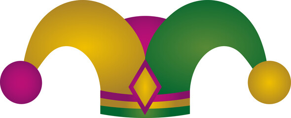 Mardi Gras Carnival Design Element Jester hat  illustration 