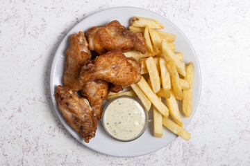 Plate of chicken wings
