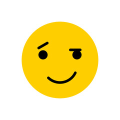 Eyebrow play emoticon. Flat icon emoji.