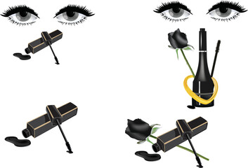 Obraz premium Black Maschara makeup for female eyes-