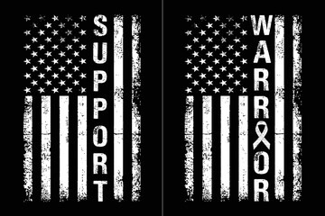 USA Flag Cancer Awareness Design