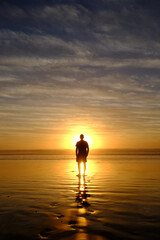 person watching sunset