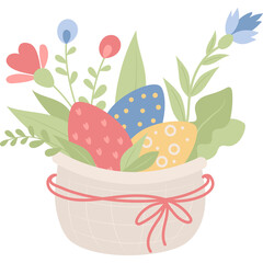 Easter basket with eggs