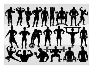 Bodybuilder SVG, Gym Svg, Muscle Man Svg, Workout Svg, Fitness Svg, Silhouette, Weights Svg, Cut file,  Vector, Clipart,  Bodybuilder Man,  SVG