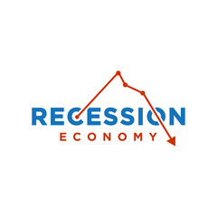 recession economic sign. Economy crash and markets down design