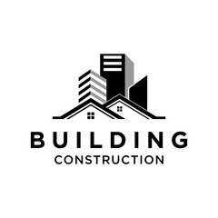 high building construction logo .creative apartment design