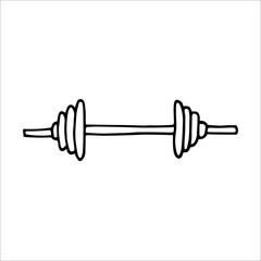 Barbell doodle style vector illustration isolated on white background