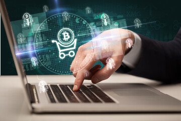 business hand working in stock market