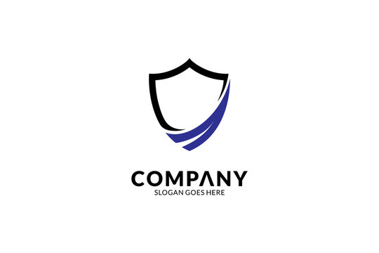 Simple shield flat logo template