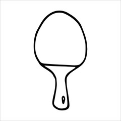 Ping pong racket doodle style vector illustration isolated on white