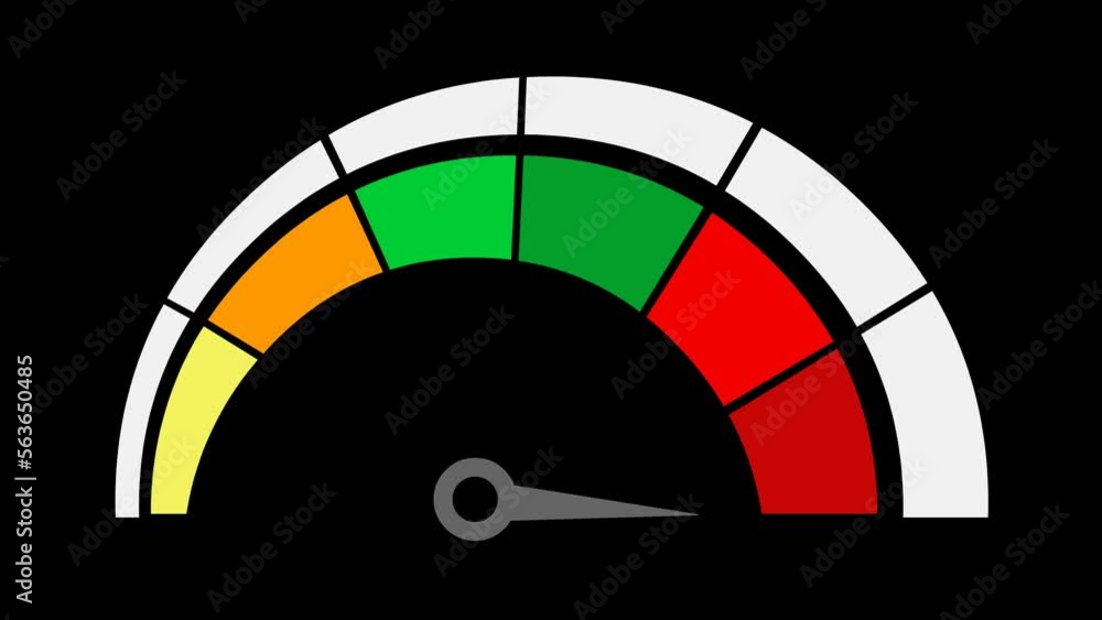Poster animation icon of a speedometer, on a transparent background with alpha channel at zero