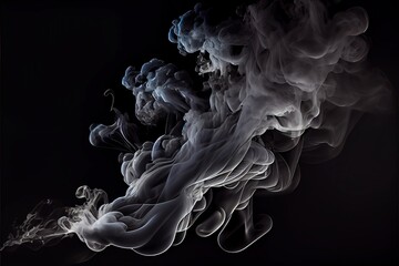Smoke with black background - obrazy, fototapety, plakaty