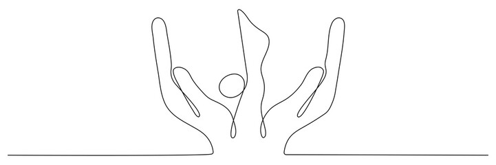 Obraz premium Hand holds music note continuous one line drawing. Vector isolated on white.