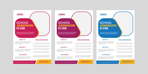 Kids open to school education online and print latest activity flyer and learning handout design