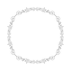 Flower frame corner line drawing