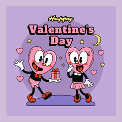 Hand drawn happy valentine's day