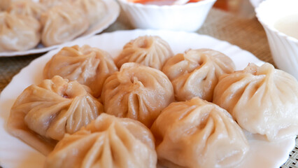 Healthy momo served in a plate.