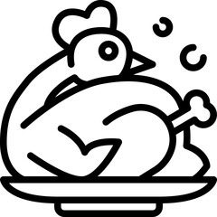 chicken line icon