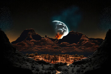 A moonlit night. Generative AI