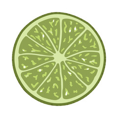 cut lime, icon, lime fruit illustration for advertising, store label