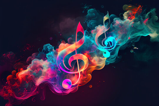 Violinschl&uuml;ssel und Musiknoten - Generative Ai