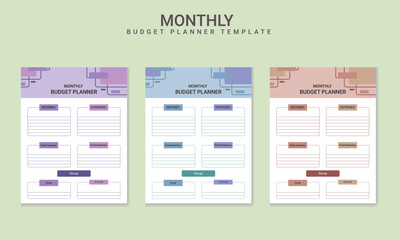 Monthly Budget Planner Vector Template