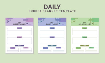 Daily Budget Planner page Vector Template