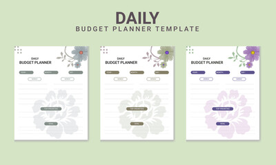 Daily Budget Planner page Vector Template