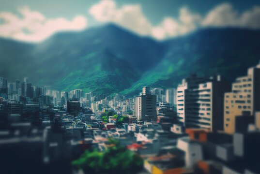beautiful blurred urban city landscape Generative Ai	