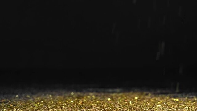 abstract background, texture. gold sequins falling