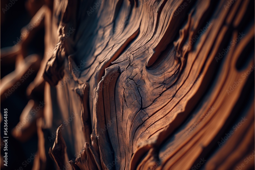 Poster a close up of a wood grain textured background with a brown color scheme and a black background with