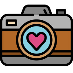 camera filled outline icon