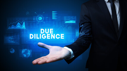 Hand of Businessman holding motivational message