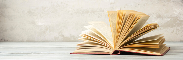 Vintage old hardback books. Education background. Back to school. Copy Space.