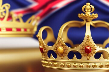 Coronation Royal family, AI generated image  - obrazy, fototapety, plakaty