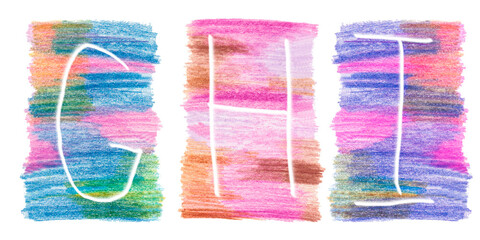 set of alphabet pencils Letters G H I