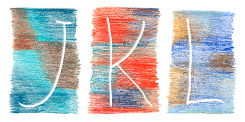 set of alphabet pencils Letters J K L