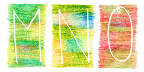 set of alphabet pencils Letters M N O