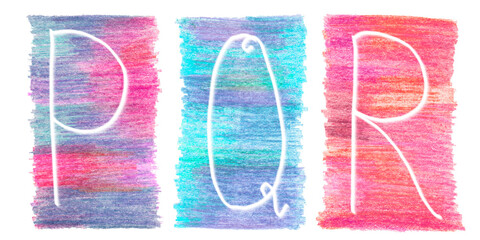 set of alphabet pencils Letters P Q R