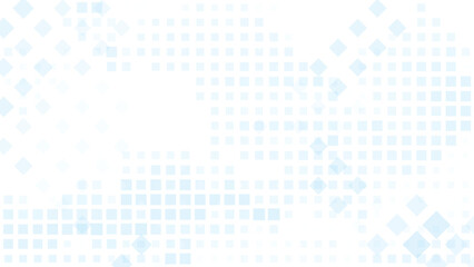 Minimal white background with small light blue squares