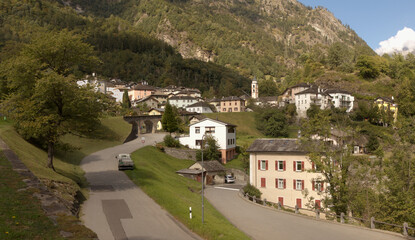 Fototapeta na wymiar Village of Soazza, Swiss Canton of Grisons