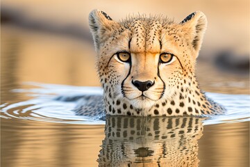portrait of a cheetah generative ai