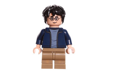 Fototapeta premium Russia Vyborg 01.22.2023 Lego Harry Potter figurine isolated on white background.